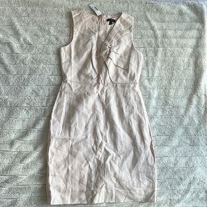 J Crew Drape Knot Dress in Irish Linen Size 8 Dusty Pink G4448